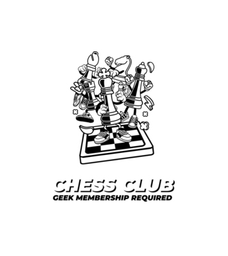 chess club model alb pe tricou