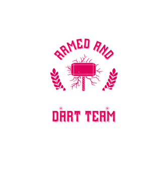 Armed and Hammered dart team model negru pe tricou