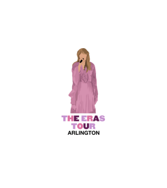 Taylor Swift The Eras Tour Arlington 3 model alb pe tricou