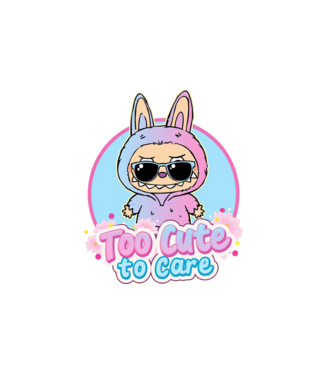 Too cute to care model alb pe tricou