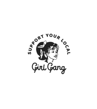 Support your local girl gang pe fond alb -01 model alb pe tricou