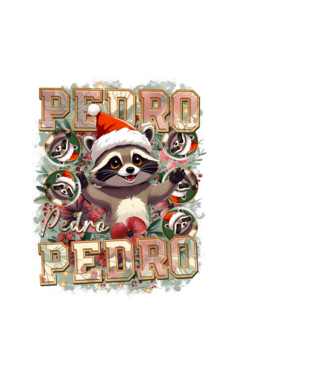 Pedro pedro flower xmas model alb pe tricou