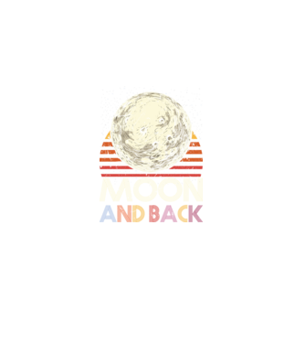 Retro vintage love you to the moon and back MOON model negru pe tricou