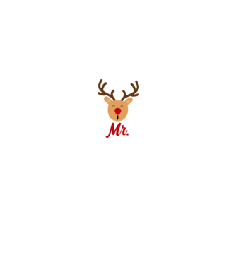 Mr. Reindeer Christmas couple model alb/roșu pe tricou
