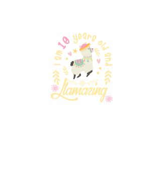 Birthday Llamazing 10 years old model negru pe tricou