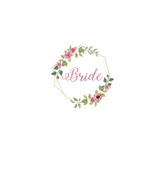 BRIDE pink floral model alb pe tricou