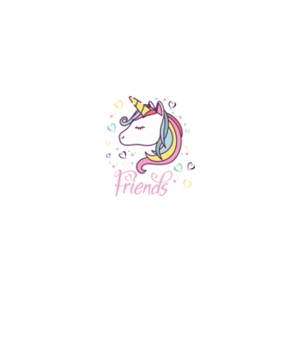 Unicorn Friend model negru pe tricou