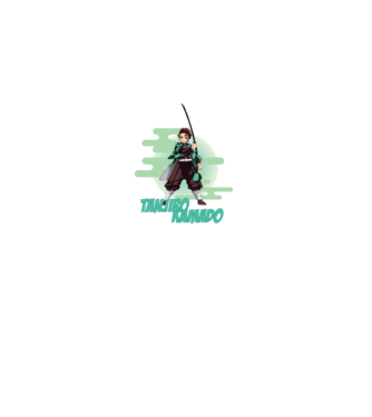 Demon Slayer Tanjiro model alb pe tricou