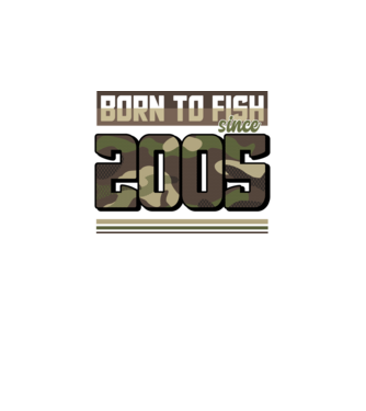 Born to fish since 2005 model negru pe tricou