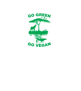 go green go vegan model negru pe tricou