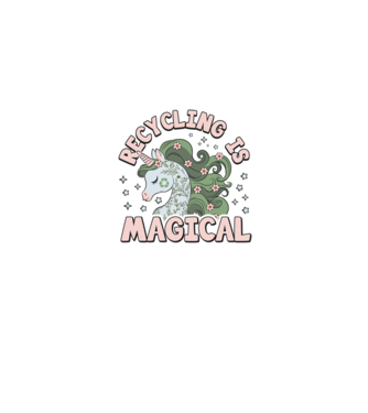 Recycling is magical model albastru jeanși pe tricou