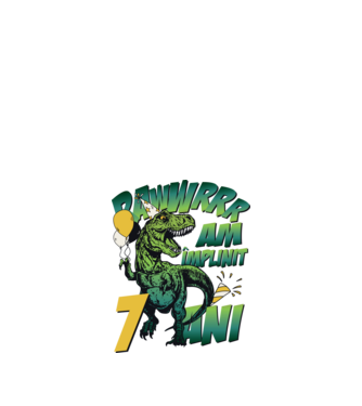 Rawr Am împlinit 7 ani model alb pe tricou