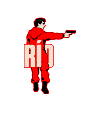 rio la casa de papel model alb pe tricou