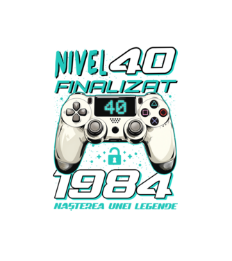 Nivel finalizat 40 1985 model alb pe tricou
