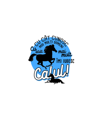 Cu cât cunosc mai mulți oameni, cu atât mai mult îmi iubesc calul model gri pe tricou