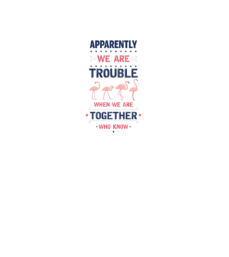 Trouble together flamingos model galben neon pe tricou