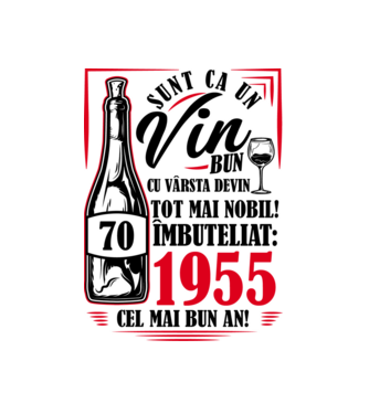 Un Vin Bun 1955 - Alb model alb pe tricou