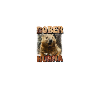 BOBER wombat model negru pe tricou