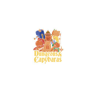 Dungeons and Capybaras model albastru jeanși pe tricou