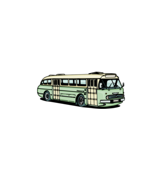 Autobuze model alb pe tricou