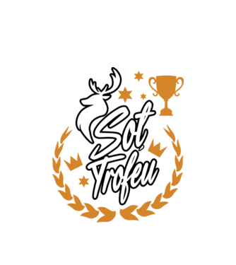 Soț trofeu model alb pe tricou