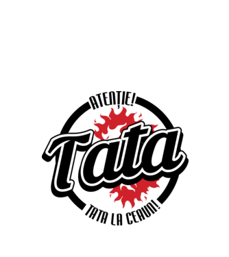 Atenție! Tata la ceaun! model alb pe tricou