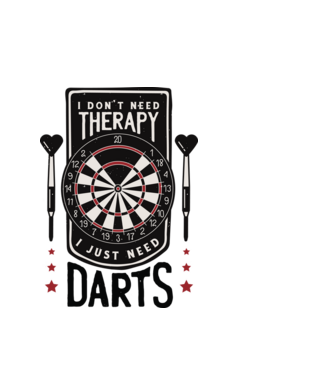 Darts Therapy model alb pe tricou