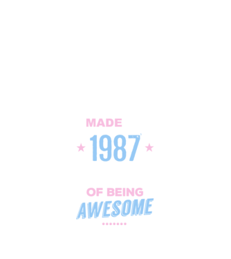 Made in - 1987 model albastru închis pe tricou