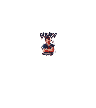 steve stranger things model alb/roșu pe tricou