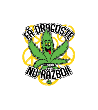 fă dragoste, nu război! (cenzurat) model alb pe tricou