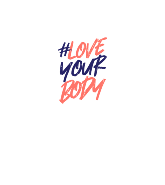 #loveyourbody model alb pe tricou