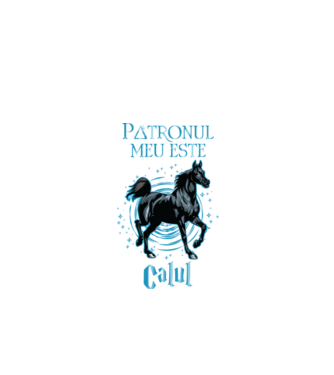 Patronul meu este CALUL model negru pe tricou