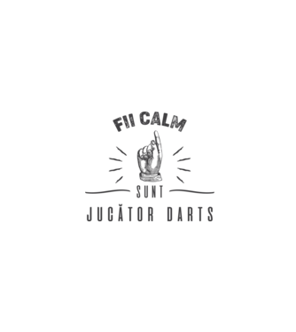fii calm, sunt jucător darts model gri pe tricou
