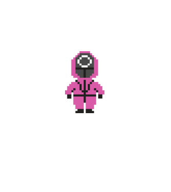 squid game pixel model negru pe tricou