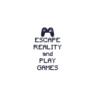 Escape reality model alb pe tricou