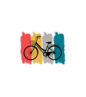 Retro city bike model alb pe tricou