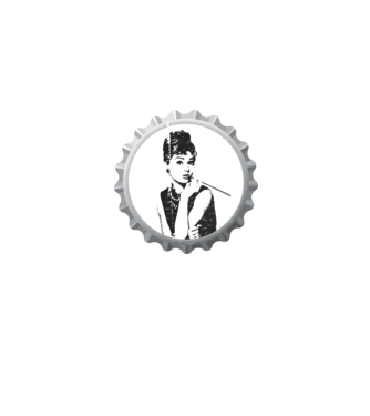 Audrey model alb pe tricou