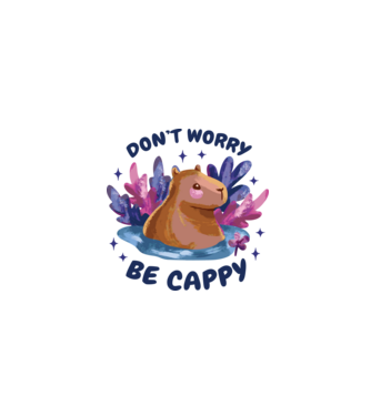 Don't worry be Cappy - capibară model alb pe tricou