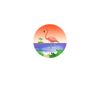 Flamingo model alb pe tricou