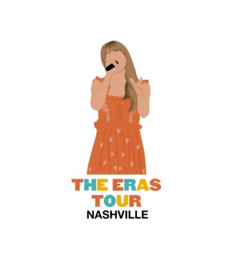 Taylor Swift The Eras Tour Nashville 3 model alb pe tricou