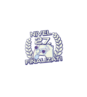 Nivel 27 finalizat! model negru pe tricou