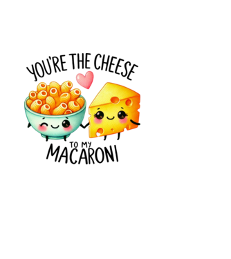 Cheese to my Macaroni model alb pe tricou