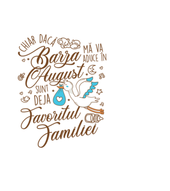 Favoritul familiei AUGUST model albastru deschis pe tricou