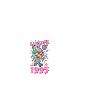 Awesome since 1995 - Labubu model negru pe tricou
