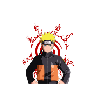 NARUTO model alb pe tricou