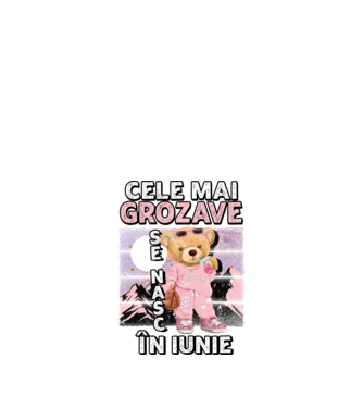 RETRO teddy fetişcană IUNIE model negru pe tricou