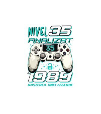 Nivel finalizat 35 1990 model alb pe tricou