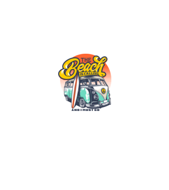 The Beach is Calling model alb pe tricou