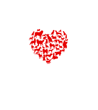 Doggy heart model alb pe tricou