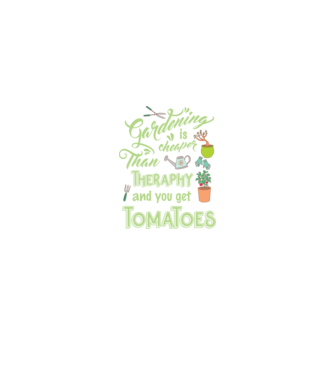 Gardening is cheaper than theraphy model negru pe tricou